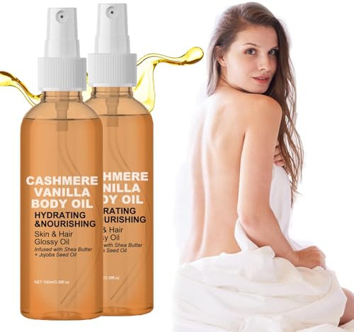 2PC Vanilla Cashmere Body Oil, Body Oil Cashmere Vanilla, Vanilla Cashmere Lotion, Bodylotion Vanille, Firms and Softens Skin, Deeply Nourishes the Skin