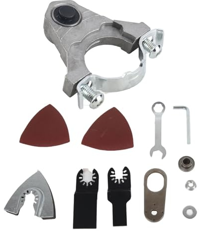 Culnflun Sierra Oscilante Adaptador para Multiherramienta, Convierte Amoladora Angular 100mm en Sierra Oscilante, Cuchillas de Corte y Raspe para Madera y Metal