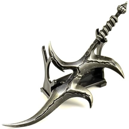 Huadafun Elden Ring Black Messer-Full-Metal 7,87 Sammlerwaffe mit Ausstellungsständer, Ultra-detaillierter Metallhandwerkskunst, spielgenauiges Design für Fans und Geschenke