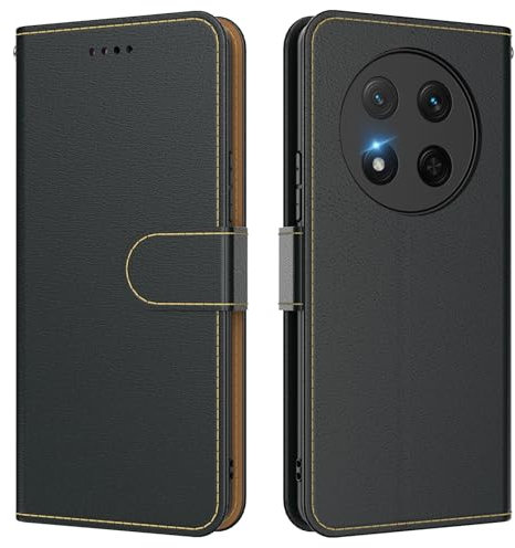 AUUYYA for Honor Magic7 lite Case,Premium PU Leather Wallet Case with 3 Card Slots and Kickstand,Magnetic Closure Flip Cover,RFID Blocking Shockproof Phone Case for Honor Magic 7 lite 5G,Black