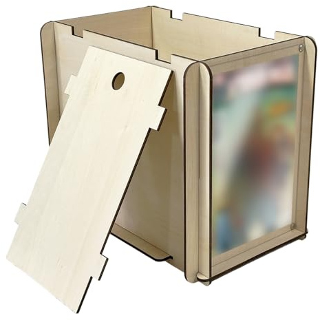 Sitaitong Comicbuchaufbewahrung aus Holz, herausnehmbare Aufbewahrungsbox für Comic-Bücher, Comic-Box mit Deckel zum Präsentieren von Fotos, Comics, hält 100 Comic-Bücher