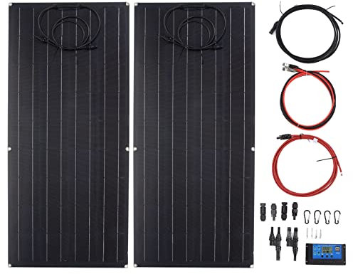 Kit de panneaux solaires monocristallins, système de contrôle de charge pour panneaux solaires photovoltaïques, panneau solaire portable 120 W pour camping-car, bateau, voiture,