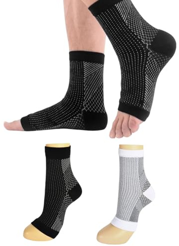 WANTUSHUI 2 Stück Compression Socks,Kompressions-Socken,Kompressionssocken für die Nacht,Kompression Socken für Orthopädische Plantar,Kompressionsstrümpfe Neurosocks,Fasciitis Straffe Stützsocken