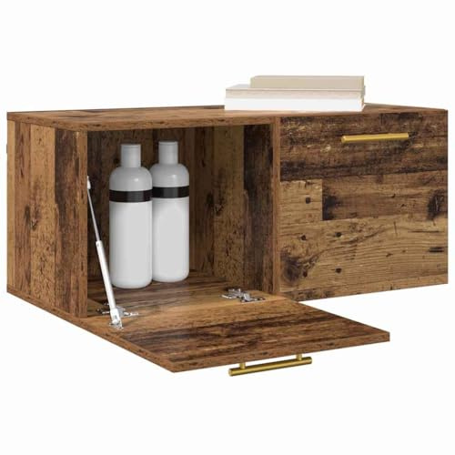 vidaXL Wall Cabinet Old wood 80 x 36.5 x 35 cm Engineered wood, Ample Storage, Modern Living Room Cabinet, Wall-Mounted Organizer, Stylish Durability, Space-Saving Furniture Innovation