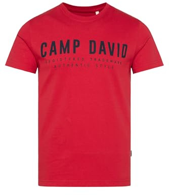 Camp David Herren Basic Logo T-Shirt, Rundhalsausschnitt, 100% Baumwolle, Regular Fit, Mehrere Farben