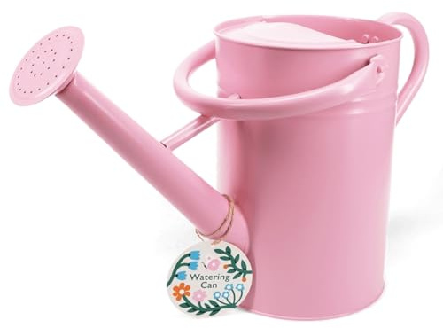 REX LONDON Gießkanne Rosa – 4,5 Liter verzinkte Stahlkanne mit Sprinkleraufsatz, klappbarem Griff & Retro-Design – dekorativ & praktisch für Garten & Balkon