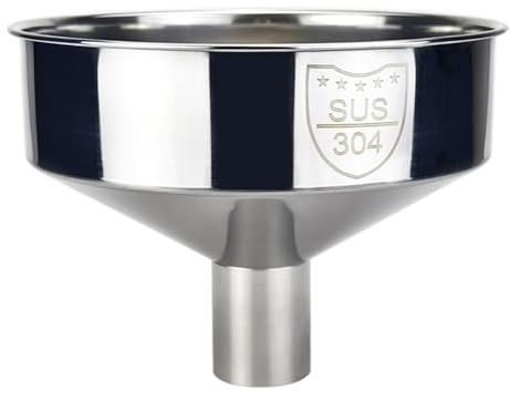 Large Mouth Funnel, 8-Inch Wide Stainless Steel Funnel for Kitchen Use, Seamless Design for Liquids & Dry Goods, Tabletop Figurines