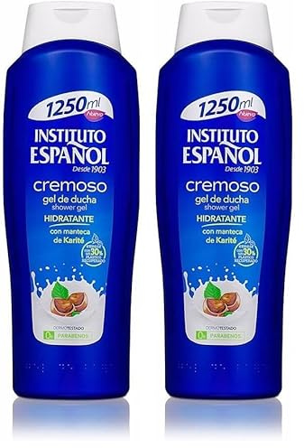Instituto Español Gel de Baño Cremoso con Manteca de Karité 1250 Ml (Paquete de 2)