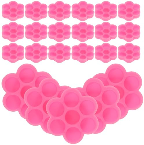 LIFKICH Porte-gobelet Rose pour Colle à Faux Cils 200 Pièces, Support en Plastique pour Extensions de Cils, Pot à Pigments Léger et Pratique pour Maquillage Professionnel et Nail Art