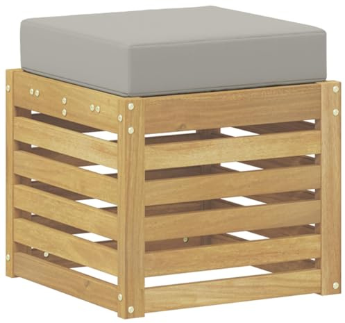 vidaXL Outdoor Hocker Bank Weiß 43 x 43 x 45 cm Massivholz Akazie, Moderner Garten Lounge, Bequeme Sitzbank für die Terrasse, modulare Sofa-Anordnung, perfekte Sommerentspannung