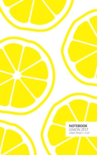 Notebook Lemon Zest: Fun notebook 96 ruled/lined pages (5x8 inches / 12.7x20.3cm / Junior Legal Pad / Nearly A5)