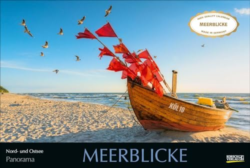Meerblicke - Nord- und Ostsee 2024: Großer Foto-Wandkalender von der Küste und dem Meer in Deutschland. Edler schwarzer Hintergrund. PhotoArt Panorama Querformat: 58x39 cm.