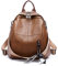 DEERWORD Damen Rucksack Taschen Frauen Elegant Tasche Stadtrucksack Rucksackhandtasche Vintage PU-Leder 3228 1-teilig set Braun V1