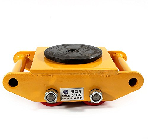 Hansemay Pro-Lift-Montagetechnik 6t Panzerrollen, Heavy Duty Maschine Dolly Skate Roller, Möbel Gerät Transportwagen mit 360 Rotation Cap (gelb)