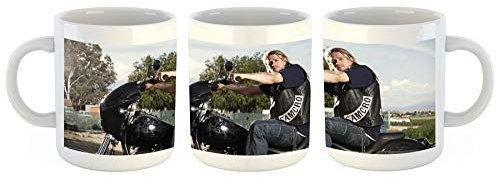 Unified Distribution Sons of Anarchy - Jax Teller - Charlie Hunnam - Tasse mit Motiv Bedruckt, 300ml C-Henkel. Tolles Geschenk für Büro, Küche, Geburtstag, Ihre Neue Lieblingstasse zum Frühstück