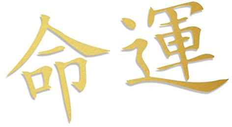 Decus Shop SCHICKSAL JAPANISCHE Zeichen XL 2373 (Gold metallic) // Sticker OEM JDM Style Aufkleber