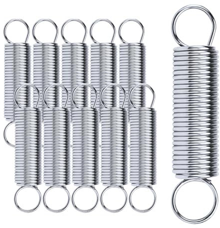 Zuzer 10pcs Molla Tensione Molla Doppio Gancio Molla di Tensione Molla a Pressione in Acciaio,1x10x50mm