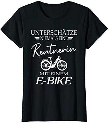 E-bike Fahrrad Oma Radfahrer Mountainbike Rentnerin Ebike T-Shirt