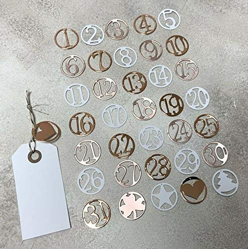 Stanzschablone Cutting dies Kalender Zahlen Adventskalender 35 tlg, 2,5cm