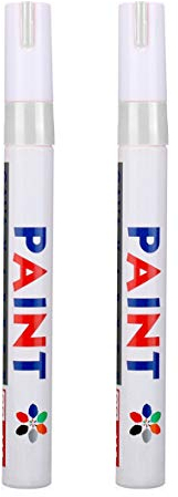 Reifen Stift Reifenmarker Auto Motorrad Fahrradreifen Reifenstift Marker Beschriftung wasserfest sarachen (WEIß, 2x Stück)