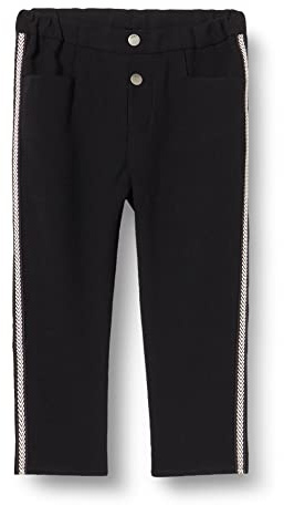 IKKS Baby-Jungen Pantalon fluide Noir Avec bandes Hose, Schwarz, 68