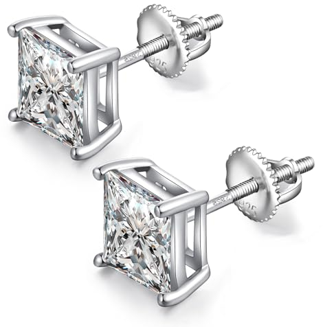 Silber 925 Ohrstecker Herren Damen - Zirkonia Diamant Ohrringe 5MM