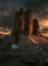 Papier peint photo Panoramique Mural Papiers Peints Dolomites Italy | Alpes, montagnes, Italie | 1,92 x 2,6 m | Marron, Orange, Jaune, Blanc