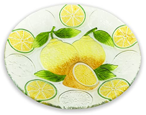 Boston International Servierplatte aus Glas, 30,5 x 25,4 cm, Zitronen