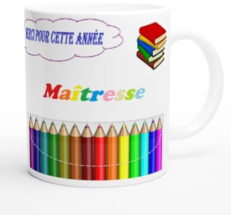 générique Mug crayon enfant merci maîtresse, à offrir à n'importe quel occasion qui fera la joie de votre enfant à l'offrir à sa maîtresse un mug qui la surprendra