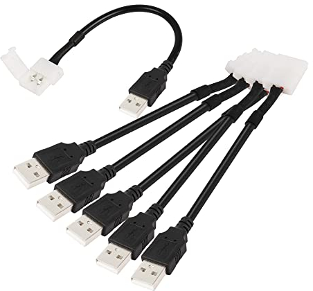 PNGKNYOCN Conector de Tira de luz LED USB de 8 mm USB a 2 Pines Clip de Tira de luz sin Soldadura de 8 mm de Ancho para Tiras de luz LED 3528 5050 (Paquete de 6)