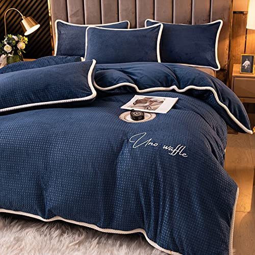 Sabanas Coralina 150x200,Set De Fundas Infantiles Para EdredóN,Colcha Gruesa De Terciopelo De Cristal De Lujo Para Invierno, SáBana Acolchada De Terciopelo De Estilo Europeo, Falda De Cama Bordada, F