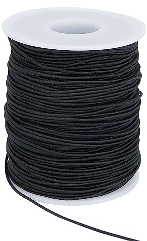 KOSHIFU Filo Elastico Braccialetti Cordoncino Elastico per Bracciali 1mm Corda di Filo Elastico per Perline Collana Braccialetto Gioielli Fai da Te Nero 100m