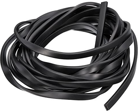 sourcing map U-Kanal-Kantenverkleidung, 5,5 m Länge, Gummidichtung, Kantenschutz, flache Passform für 0,5–1 mm Kanten, (5/32 Zoll B x 5/16 Zoll H) schwarz