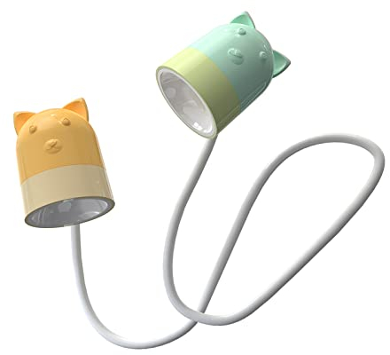 TITA-DONG LED-Leselampe für Den Hals, Biegbare Buchlampe Zum Lesen Im Bett, Tragbare Batteriebetriebene Leselampe Zum Lesen, Camping, Stricken, Reparieren(Gelbgrün)