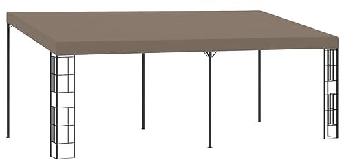 FIRBNUS Cenador con Montaje en la Pared Gris Taupe 6x3 m Cenadores para Jardin Pergolas De Jardin Cenadores Terraza Exterior Toldos para Patio Ideal para Cualquier Evento Al Aire Libre
