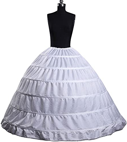 Uposao Damen 6 Reifen Petticoats A-Linie Unterrock Reifrock Brautkleid Petticoat Unterrock Lang weiß Reifrock Fuer Abendkleider Ballkleider Promkleider für Hochzeit Brautkleid Ballkleid