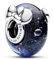 PANDORA Moments Disney Micky Maus & Minnie Maus Blaues Murano-Glas-Charm aus Sterling Silber, Zirkonia, Kompatibel Moments, 792958C01