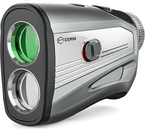 CIGMAN Telemetro Golf 1000 Yards Laser Telemetro caccia con Pendenza,Ricaricabile via USB, Ingrandimento 7X, bloccaggio degli alberi bandiera, Funzione magnetica inclusa, accessori da golf