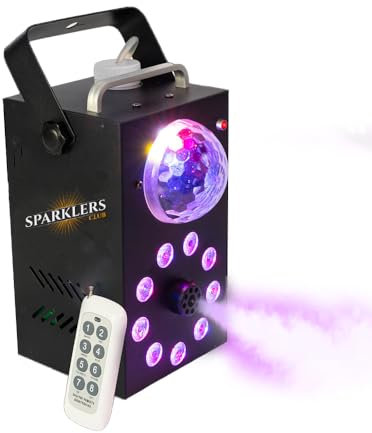 Machine à fumée 700W Effet Astro & 9 LED + Liquide à Fumée - Puissance 700 Watt, Très bon Débit - Temps de chauffe rapide - Réservoir 15cm - Facile à transporter, idéale pour DJ