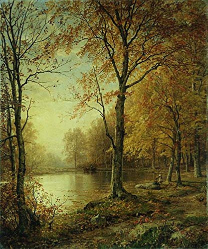Toperfect Gemälde auf Leinwand, 20 berühmte Ölgemälde, Indian Summer-Landschaft William Trost Richards Landscape -06, €50-2000 Handgemalt von Lehrern der Kunstakademien