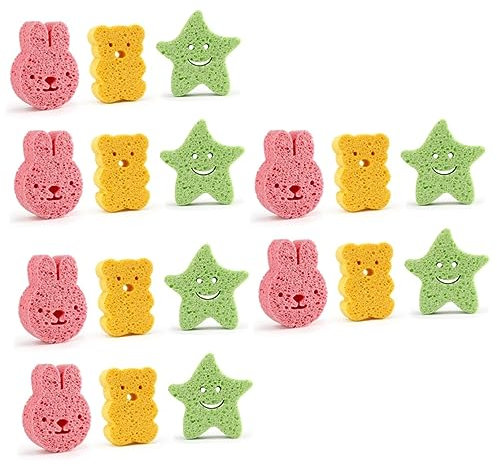 Healvian 18stücke Teiliges Badeschwamm Weiche Tierform-schwämme Aus Natürlichem Luffa Für Sanfte Hautreinigung Fördert Badespaß Für Leicht Zu Reinigen Und Schnell Trocknend