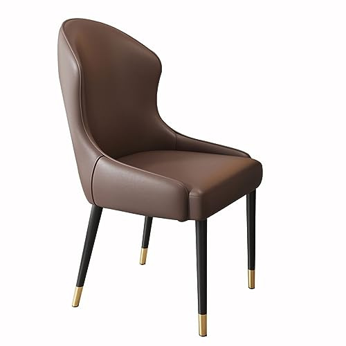Küche Moderne Küche Esszimmerstühle Verschleißfestes Leder Schlafzimmer Ehezimmer Balkon Sofa Stuhl Wohnzimmer Beistellstuhl (Farbe: Dunkelbraun, Größe: Goldbein)