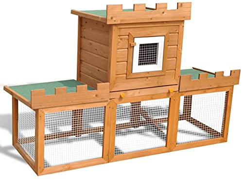 Rantry Kaninchenstall im Freien Großer Käfig Kleine Tiere Ein Häuschen, Käfig Tiere Hühnerkäfig Outdoor für Geflügel Hühnerstall Kaninchen Dekoration für Möbel Zimmer