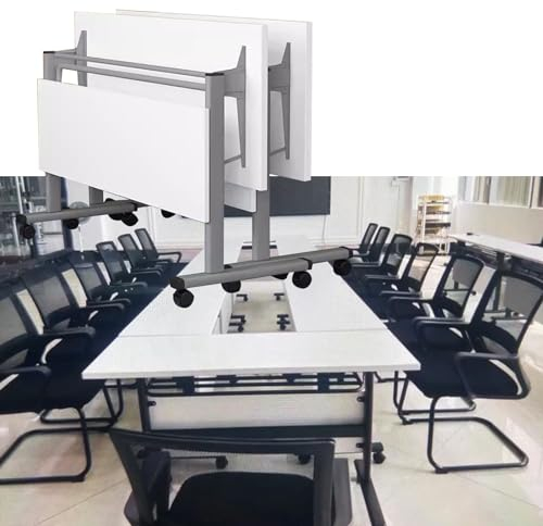 Konferenztisch Besprechungstisch Klappbarer Groß Konferenz/Tische Für Besprechungsräume, Business-Stil Zusammenklappbar Büro-Empfang Besprechungstisch/Sitzungssaal-Schreibtisch, Modern Rollend Semin