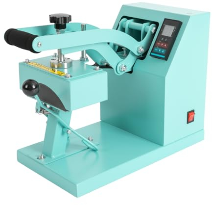 BRRIDE Kappenpresse Mützenpresse Heat Press Machine, 550W Kappe Heat Press Cap Hitzepresse mit Digitaler LED Temperatur und Zeitcontroller Mützenpresse für Mützen, Baseballkappen-Pressmaschine(Blau)