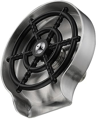 Automatischer Glasbecher Spüler aus Edelstahl Wasserhahn | Schwarz, Schnellspüler für Spülbecken mit Kunststoffteilen, Passend für Kaffeebecher und Reiseflaschen