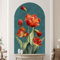 Decvictor Wandtattoo Großer Blumenbogen Wandsticker Eleganter blauer Bogen Wandaufkleber Wohnzimmer Schlafzimmer Gang Büro Sofa Hintergrund Wanddeko (W90 * H150 cm)