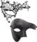 JewelryWe 2 Stück Maskerade Maske Paar: Venezianische Phantom der Oper Halbmaske Schwarz Metallmaske Halbgesichtsmaske Kostüm Masken Set für Damen Herren Halloween Cosplay Karneval Party