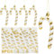8Stck Glitzer Zuckerstangen Weihnachtsbaum Deko Weiß Gold,13×6 cm Zuckerstangen Deko Weihnachten Anhänger Christbaumschmuck Gold Zuckerdekor Weihnachtsbaumanhänger Weihnachtsdekoration Baumschmuck