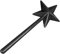 Salt and Pepper Shaker Wand, 3 Holes Refillable Fairy Wand Salt Shaker Halloween Salt and Pepper Shakers Star Salt Shaker Wand for Halloween Christmas Kitchen (Black)